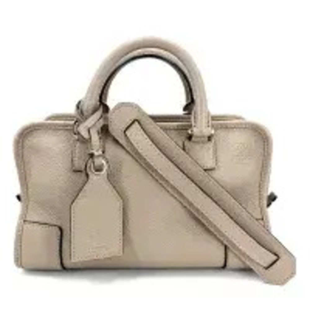 Loewe Anagram Amazona Leather 2Way Crossbody Bag Beige Tan